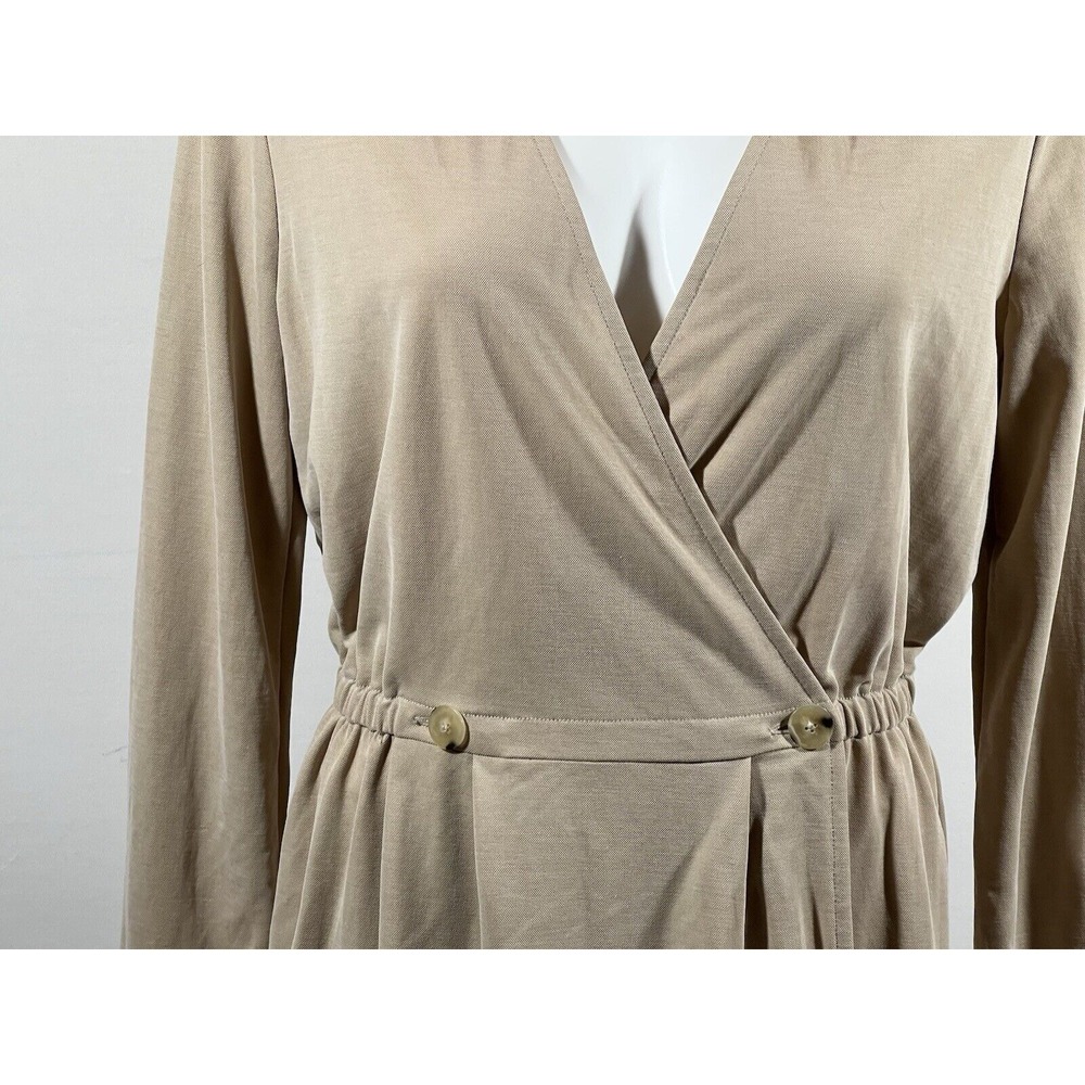 Massimo Dutti Women's Maxi Dress Tan Crossover Elastic Waist Size‎ M - Picture 16 of 16